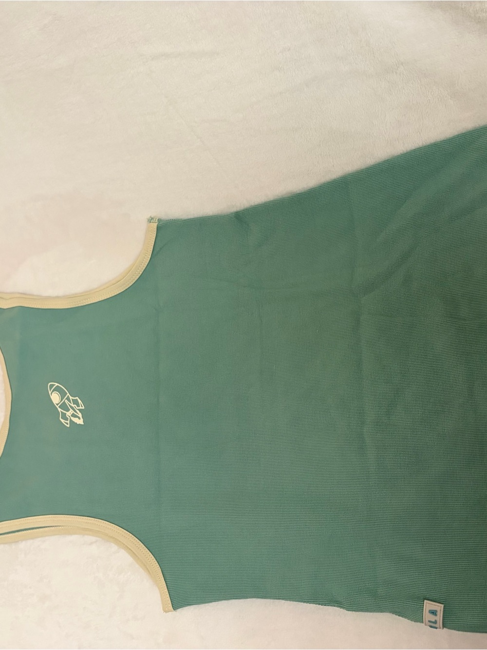 YoungLA Green Tank Top with Cream Trim